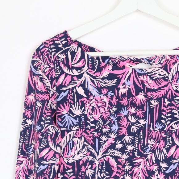 Lilly Pulitzer Tristan Long Sleeve Top In Bright Navy Swing of Things - Picture 3 of 7